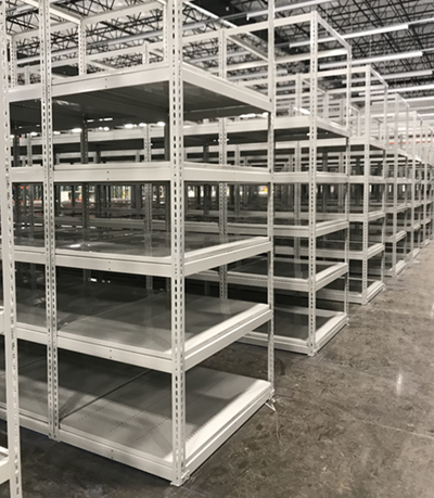 Rivet Shelving installed by Industrial Equipment Erectors